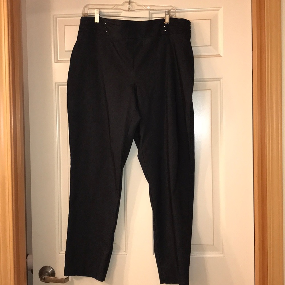 Denim-Color Pull-On Dress Pants